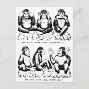 See No Evil, Hear No Evil, Speak No Evil, Rephrase Postcard