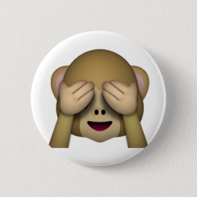 See No Evil Monkey - Emoji 6 Cm Round Badge (Front)