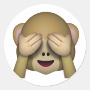 See No Evil Monkey - Emoji Classic Round Sticker