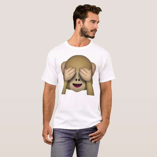 See No Evil Monkey - Emoji T-Shirt (Front Full)