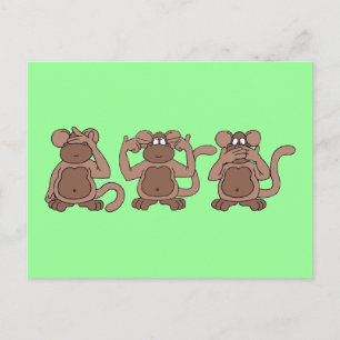 see no evil postcard