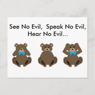 See No Evil, Speak No Evil, Hear No Evil... Postcard