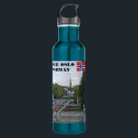 See Oslo Norway Vigeland travel souvenir 710 Ml Water Bottle<br><div class="desc">Norway Scandinavia,  Oslo Vigeland park,  norwegian flag,   travel souvenir,  water bottle.
You can add your own text.</div>