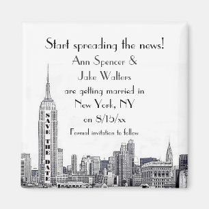 SEE REVISED LINK! NYC Skyline Etched 01 Save Date Magnet