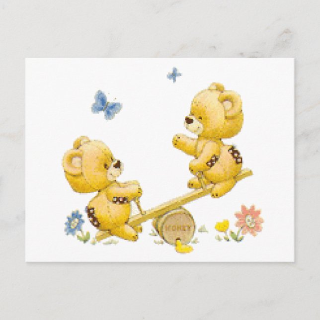See Saw Bears Postcard (Front)