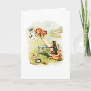 See-Saw Cats Louis Wain Blank Card