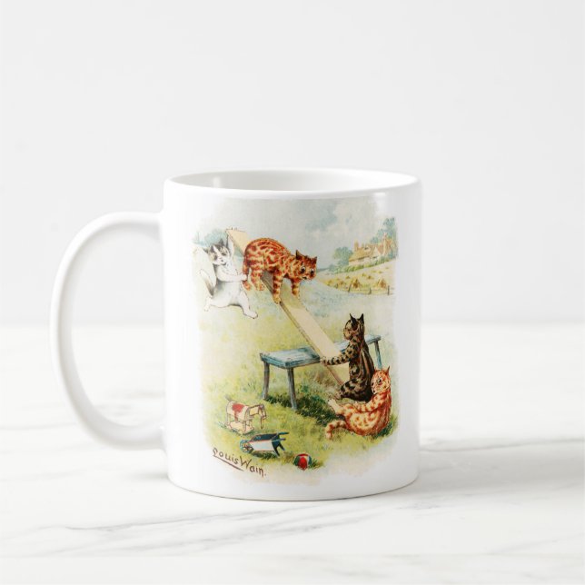 See-Saw Cats Louis Wain Coffee Mug (Left)