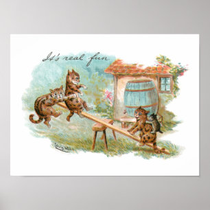 See Saw Play Ground Cats Poster
