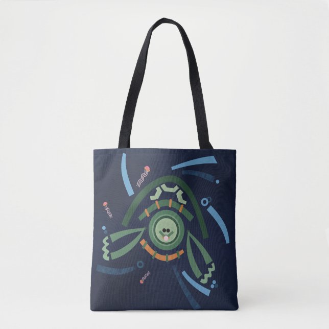See Sea Turtle Modern Abstract Art Tote Bag (Front)