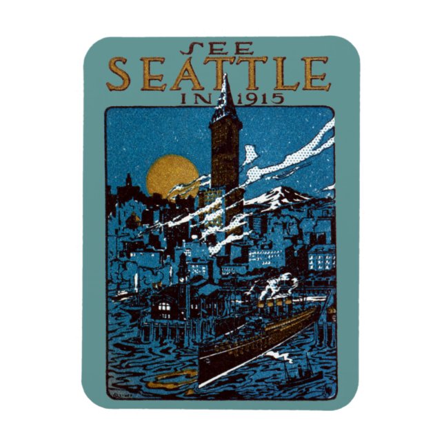 See Seattle in 1915 Magnet (Vertical)