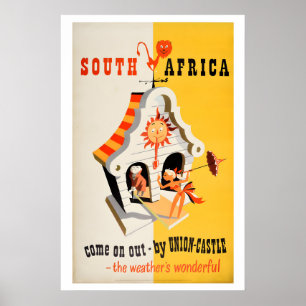 See South Africa! 1949 Vintage Style Travel Poster