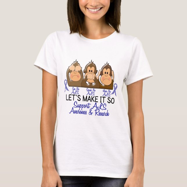 See Speak Hear No ALS 2 T-Shirt (Front)