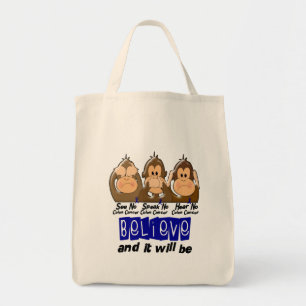 See Speak Hear No Colon Cancer 3 Tote Bag