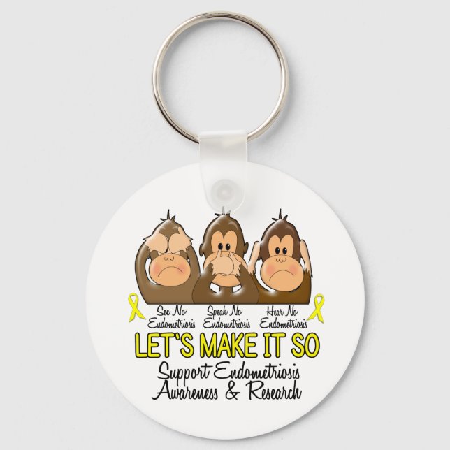 See Speak Hear No Endometriosis 2 Key Ring (Front)