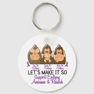See Speak Hear No Epilepsy 2 Key Ring
