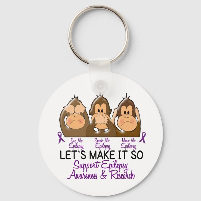See Speak Hear No Epilepsy 2 Key Ring (Front)