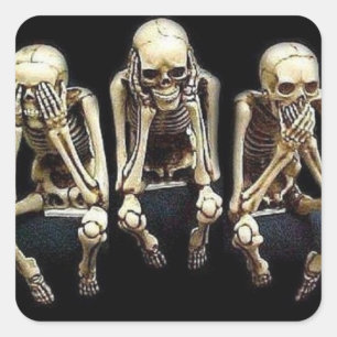 SEE SPEAK HEAR NO EVIL SQUARE STICKER