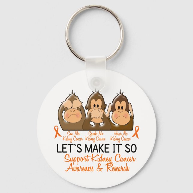See Speak Hear No Kidney Cancer 2 Key Ring (Front)