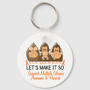 See Speak Hear No Multiple Sclerosis MS 2 Key Ring