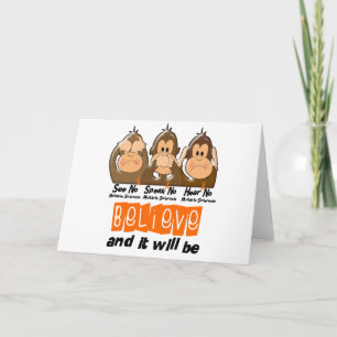 See Speak Hear No Multiple Sclerosis MS 3 Card