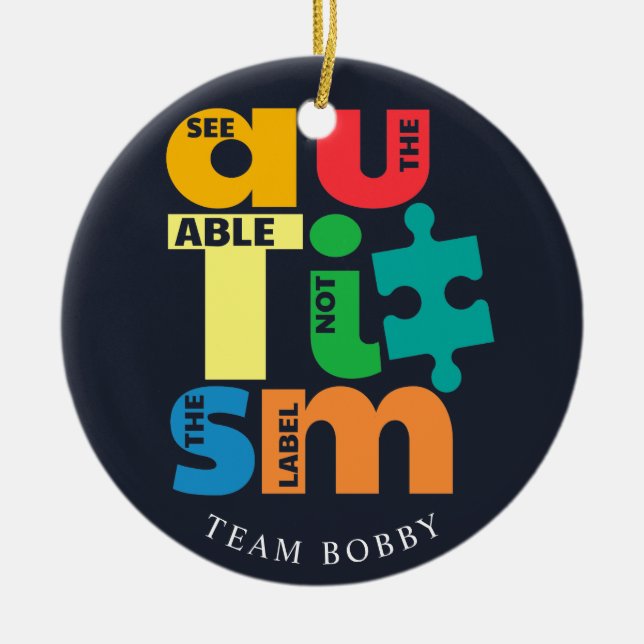 See The Able Autism Awareness Campaign Christmas Ceramic Ornament (Front)