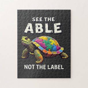 See the Able, Not the Label Autism Turtle Lovers Jigsaw Puzzle