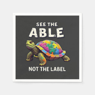 See the Able, Not the Label Autism Turtle Lovers Napkin