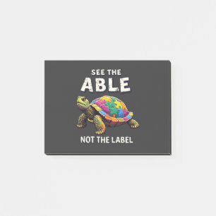 See the Able, Not the Label Autism Turtle Lovers Post-it Notes
