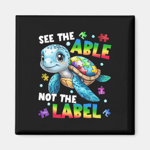 See The Able Not The Label Turtle Autism Awareness Magnet