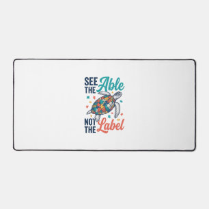 See the Able Turtle Puzzle Awareness Shirt Design_ Desk Mat