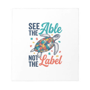 See the Able Turtle Puzzle Awareness Shirt Design_ Notepad
