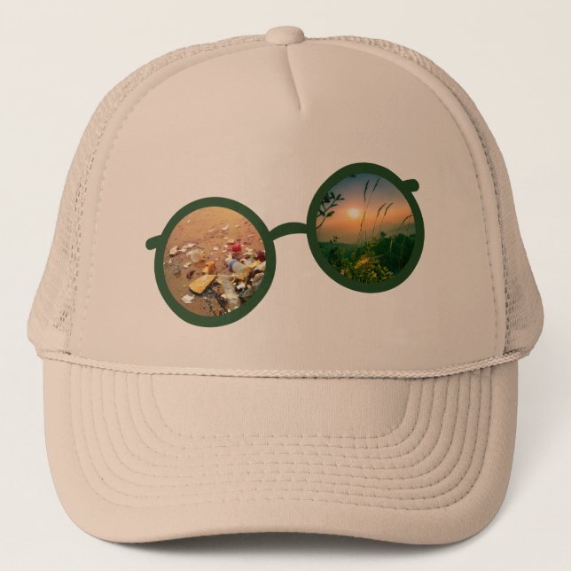 See the Change Glasses Nature vs Pollution Design Trucker Hat (Front)