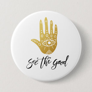 See the Good Hamsa 7.5 Cm Round Badge