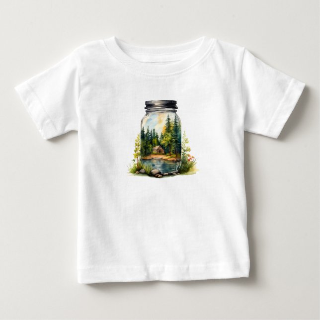 See the stream, the house in the glass jar baby T-Shirt (Front)