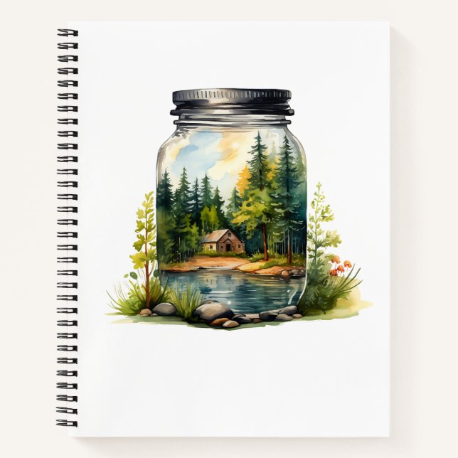 See the stream, the house in the glass jar notebook (Front)