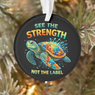 See the Strength Turtle Autism Acceptance Ornament
