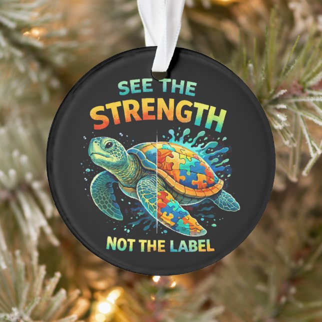 See the Strength Turtle Autism Acceptance Ornament (Tree)