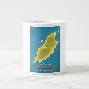 See the Sun - Isle of Man travel poster. Large Coffee Mug