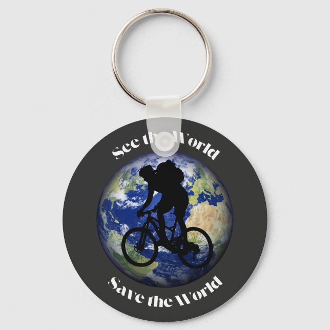 See the World Save the World Eco Cycling Earth Key Ring (Front)