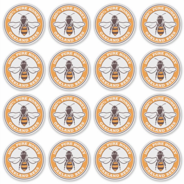 See-Through Honey Bee Logo White Label Sticker (Front)
