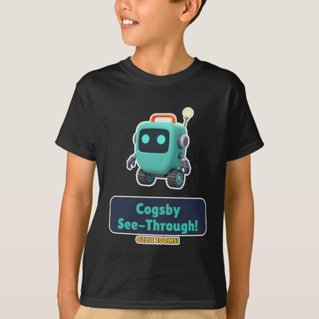 See-Through Robot Kids Tee - Cogsby Digger Robot S (Front)