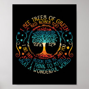 See Trees Green Roses Vintage Earth Day Poster