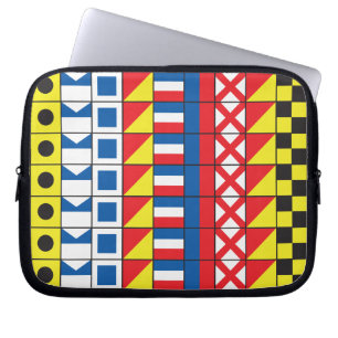 See Worthy_Signal Flags pattern_I Love to sail Laptop Sleeve