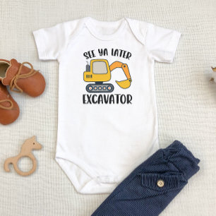 See Ya Later Excavator Baby Boy Bodysuit 