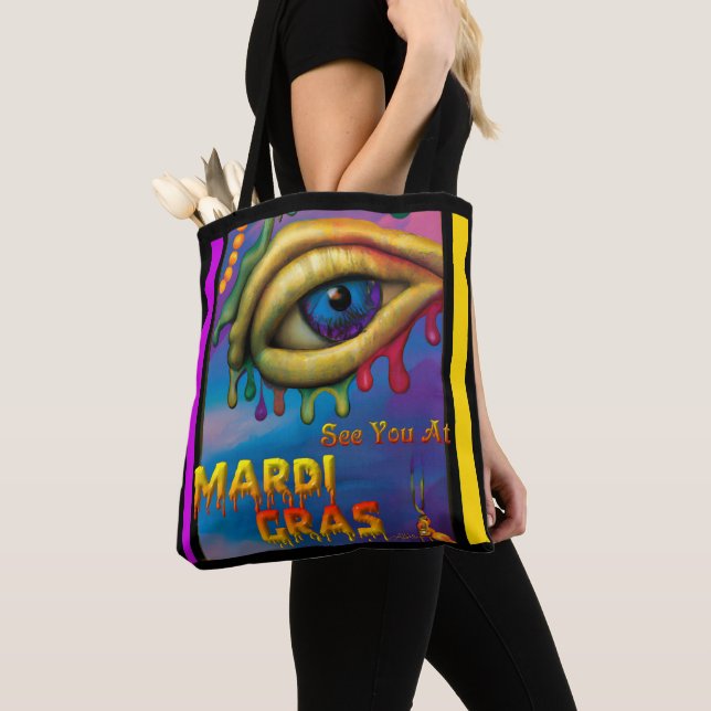 See You At Mardi Gras Eye Tote Bag (Close Up)