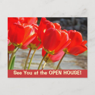 See You at the OPEN HOUSE! postcards Tulip Flowers