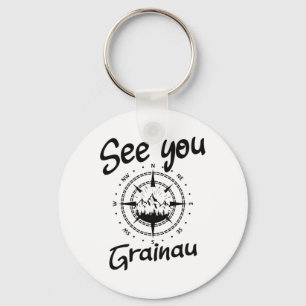 See You Hiking Grainau Germany Vacation Ski Comp Key Ring