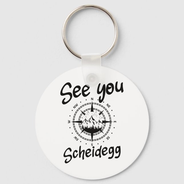 See You Hiking Scheidegg Germany Vacation Ski Comp Key Ring (Front)