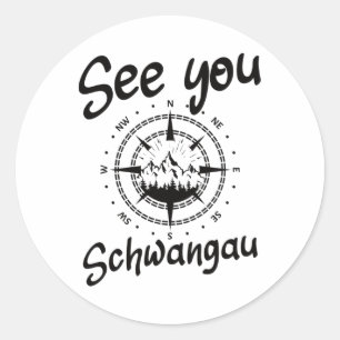 See You Hiking Schwangau Germany Vacation Ski Comp Classic Round Sticker