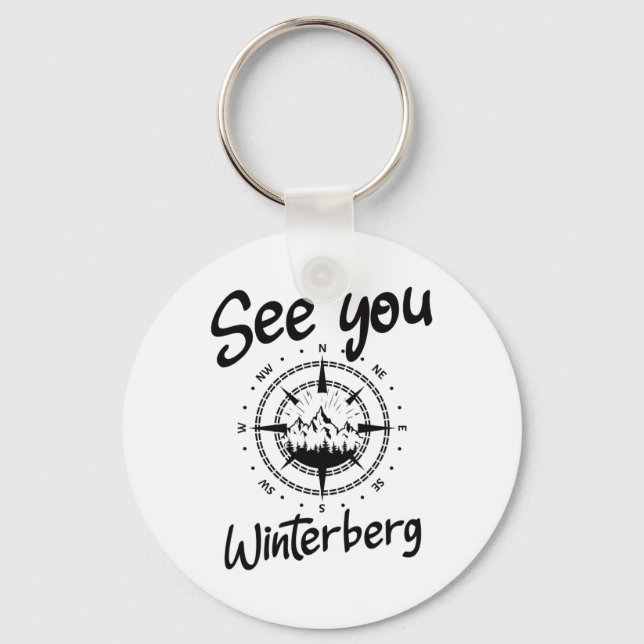 See You Hiking Winterberg Germany Vacation Ski Com Key Ring (Front)
